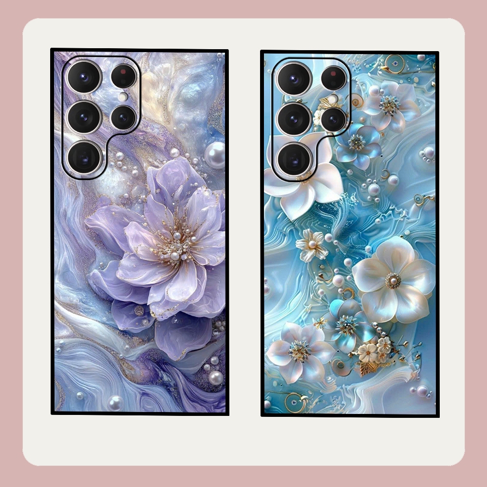 SamSung S22 5G - S22 Plus (S22+) - S22 Ultra 5G Case พร้อมรูปทรงดอกไม้ที่หรูหราและโดดเด่น