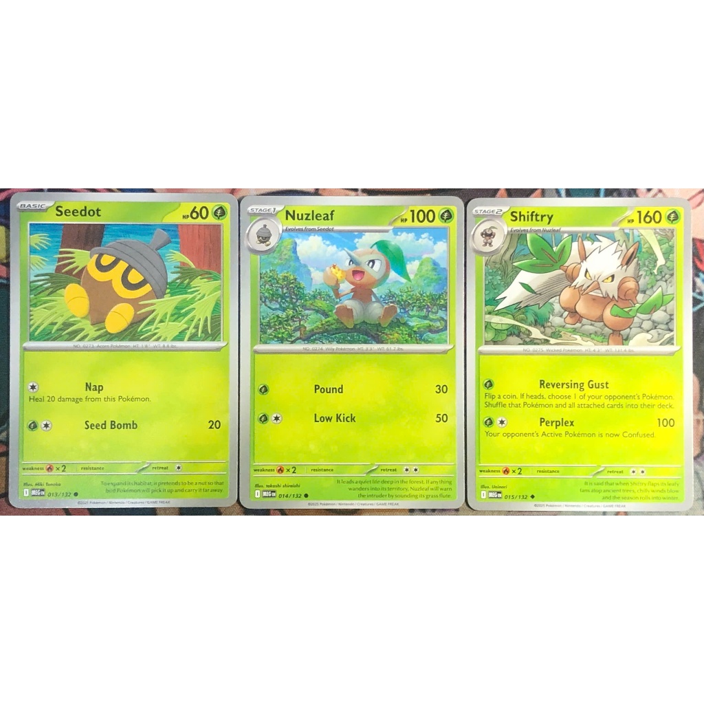 [KW2 Pokemon] [EN] Combo 3 การ์ด Shiftry 015/132, Nuzleaf 014/132, Seedot 013/132 - MEGEN
