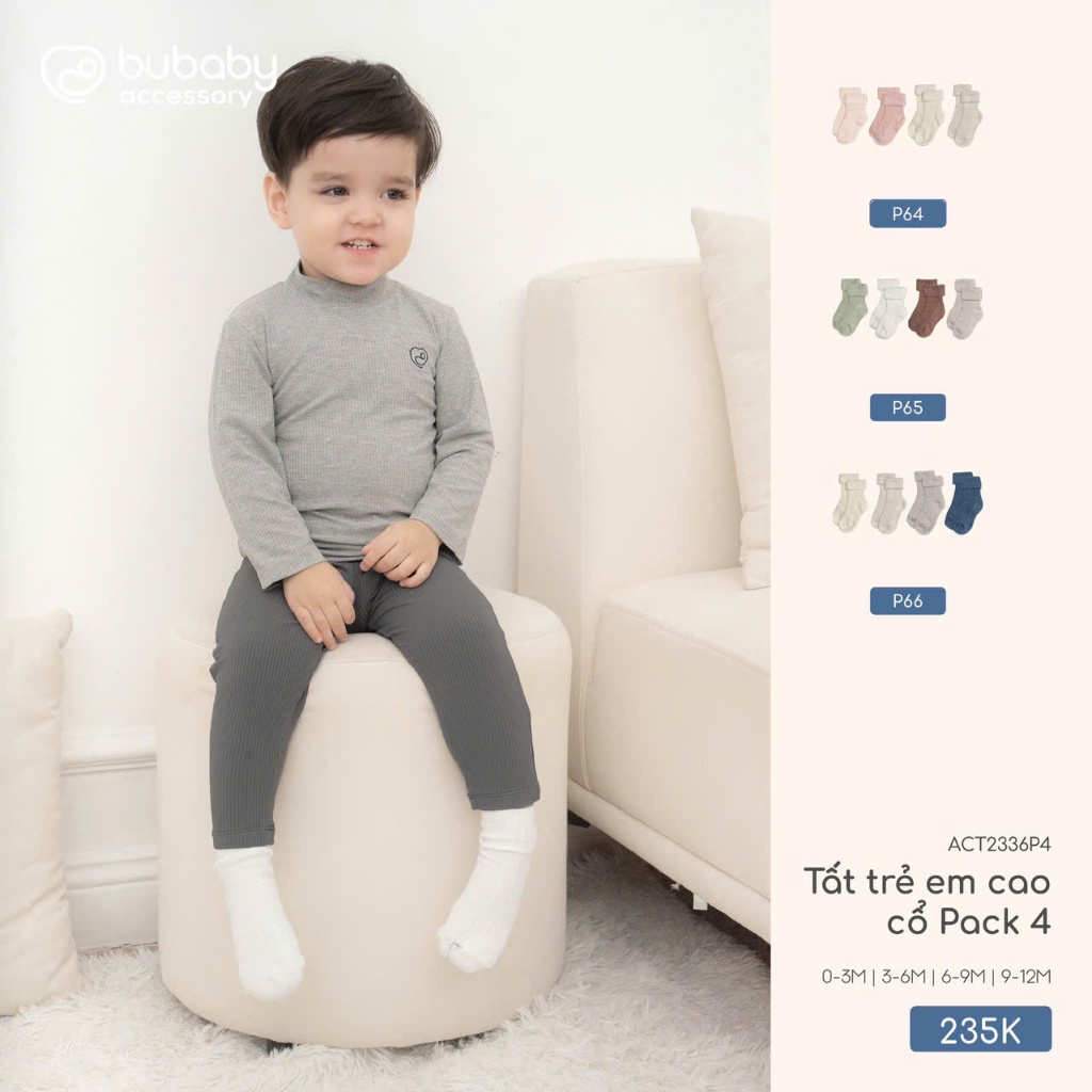Bu baby - Baby Pack4 ACT2336P4 ถุงเท้าคอเต่า