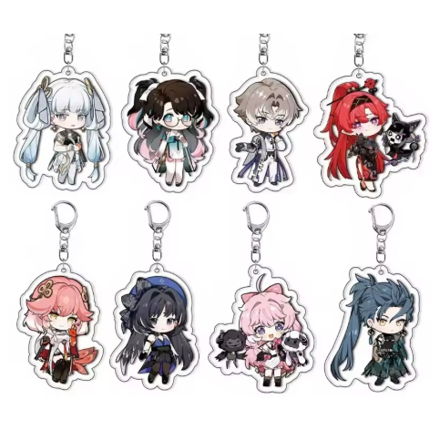 พวงกุญแจอะคริลิคน่ารักพร้อมตัวอักษร ZheZhi, Yinlin, Jinhsi, Xiangliyao, Encore, Changli, Jiyan