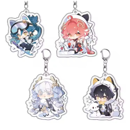 พวงกุญแจตัวละคร Changli, Jinhsi, Jiyan, Rover ในเกม Wuthering Waves