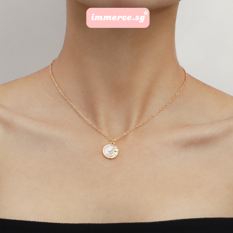 สร้อยคอวงกลมชุบทอง สร้อยคอโชคเกอร์โลหะผสมหรูหรา VCV-T1