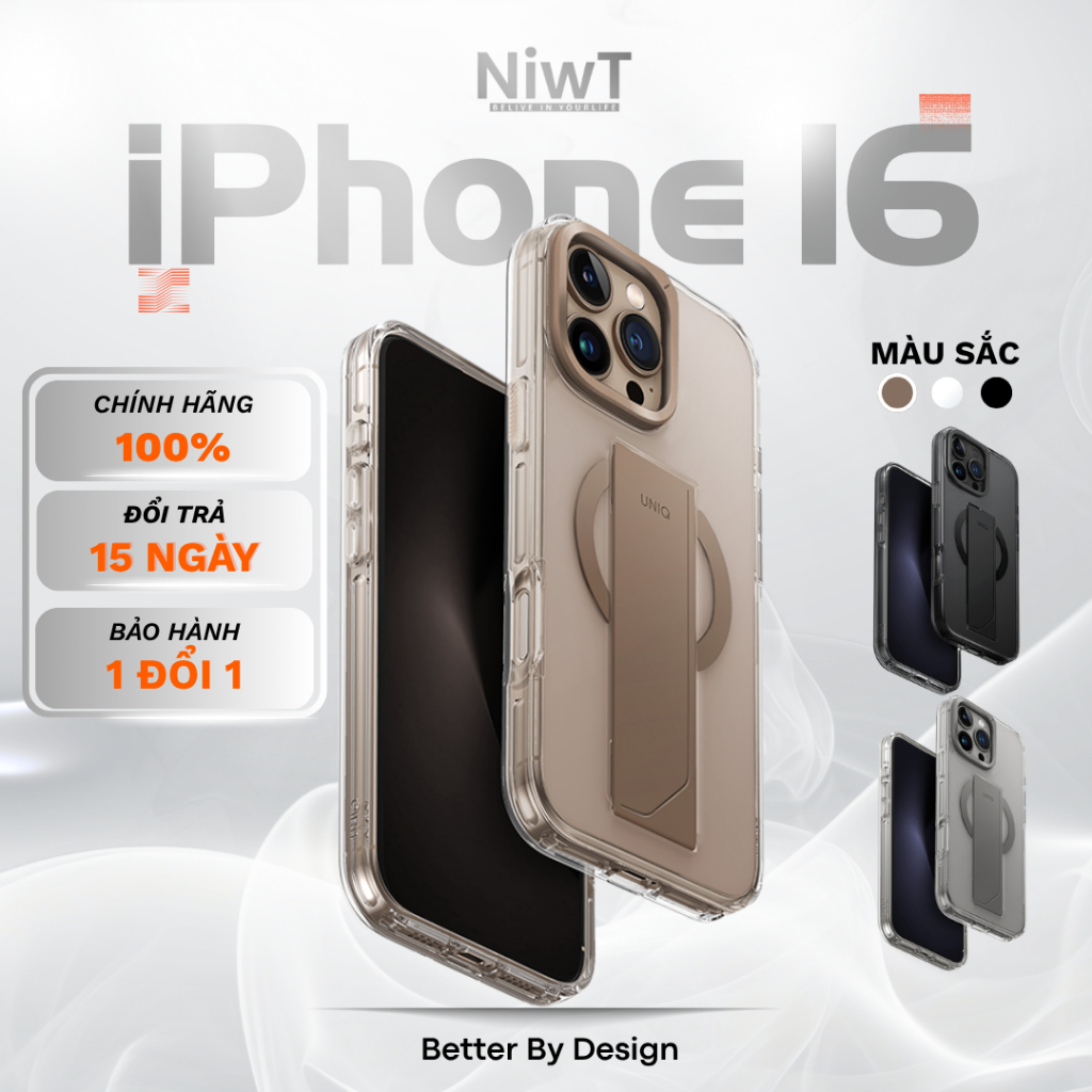 UNIQ ELEVA เคสสําหรับ IPHONE 16 Pro Max/ 16 Pro พร้อมขาตั้งอะลูมิเนียมแบบบูรณาการและรองรับการชาร์จไร