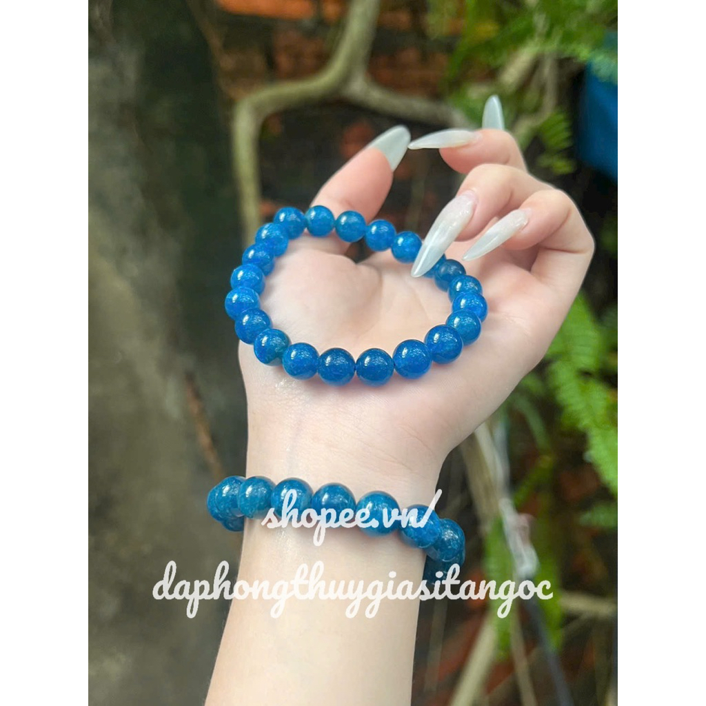 กําไลข้อมือและกําไล Blue Apatite ขนาด 8-9 มม. สินค้า Svip และ Dinh