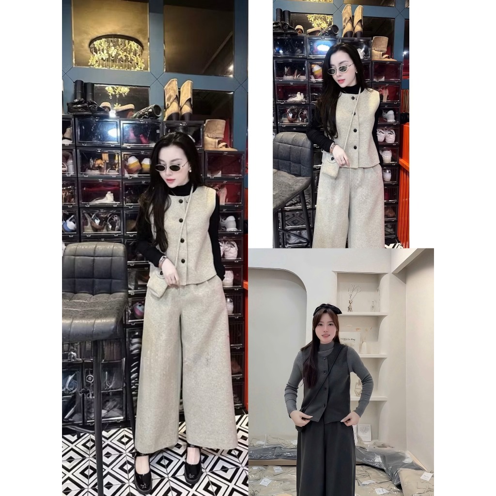 LYNCHIC- ชุด 3 สี DETAILS 2 BEIGE MIXED UNDERGROUND เสื้อยืด LONG-SLEEVE เสื้อยืดกางเกงยืดผมยาว-WIDE สําหรับเล่นและทํางาน