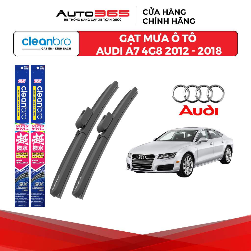 ที่ปัดน้ําฝน Cleanbro สําหรับรถยนต์ Audi A7 4G8 2012 - 2018 พร้อมเคลือบนาโนและติดตั้ง zin - Auto365 