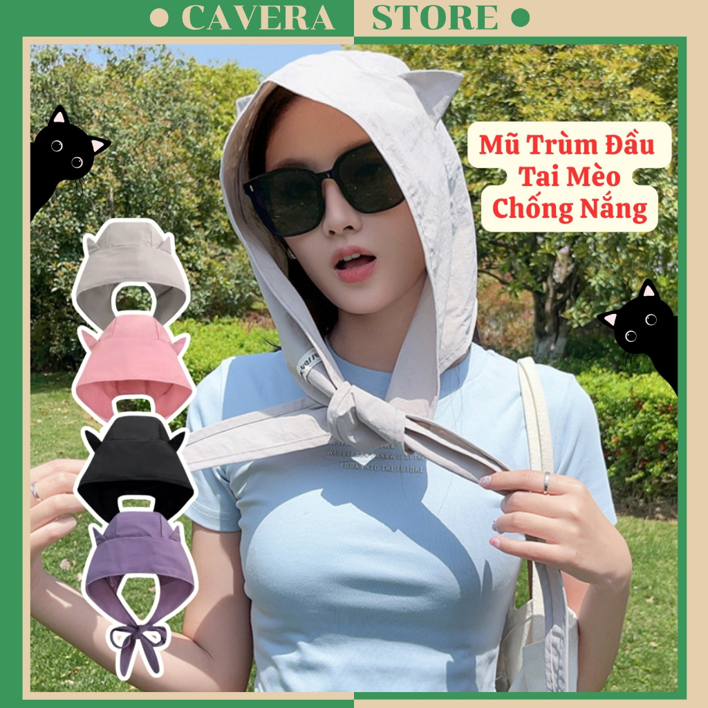 ฮู้ดกันแดดดีไซน์หูแมวน่ารัก - แฟชั่น หมวก 3in1 สะดวกสุดๆ CAVERA N.969
