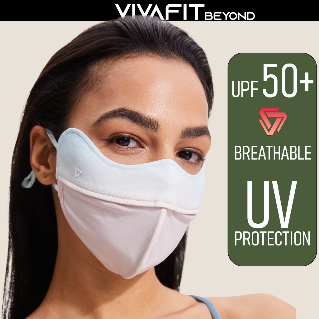 COSLEAF Icemask หน้ากากกีฬาสําหรับผู้หญิงที่ทําจากผ้าสีเขียวกันลมป้องกันรังสียูวี UPF50+