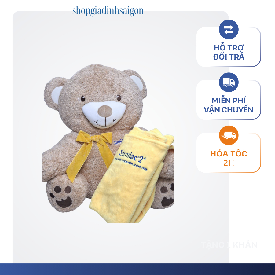 SUPER SOFT FUR SIMILAC BEAR AND BLANKET SET FOR BABY