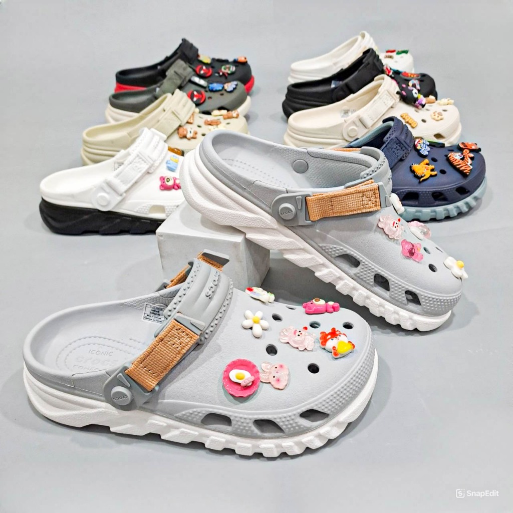 รองเท้าแตะ Duet Max II สําหรับผู้ชายและผู้หญิง สินค้าคุณภาพสูง มาพร้อมชุด Jibbitz ของแท้ Duet max 2 