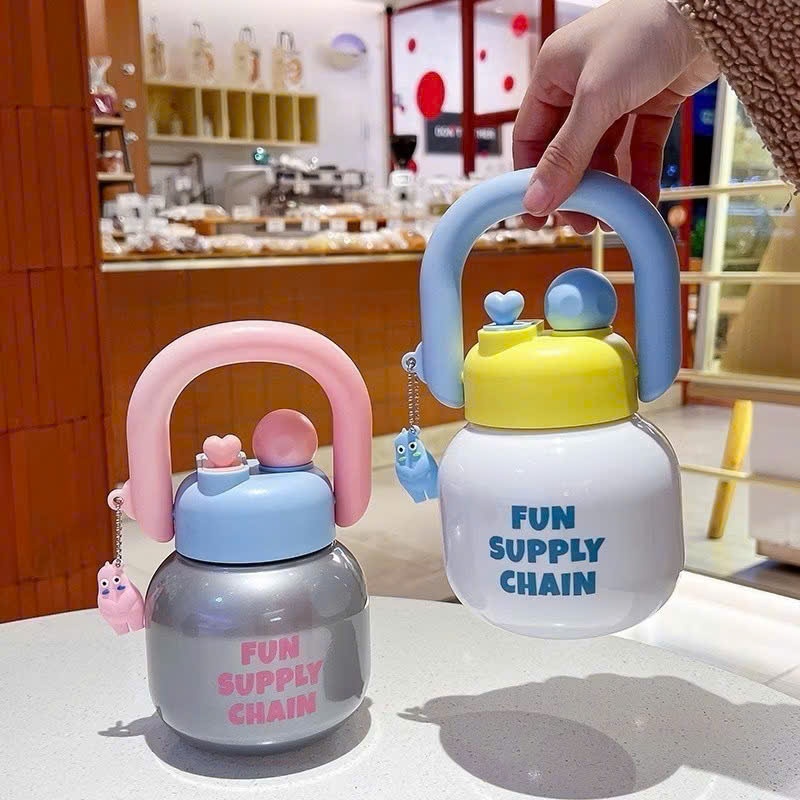 กระติกน้ําเก็บความร้อน Hanskin 750ML ถ้วยพลาสติกบริสุทธิ์ - K Beauty House