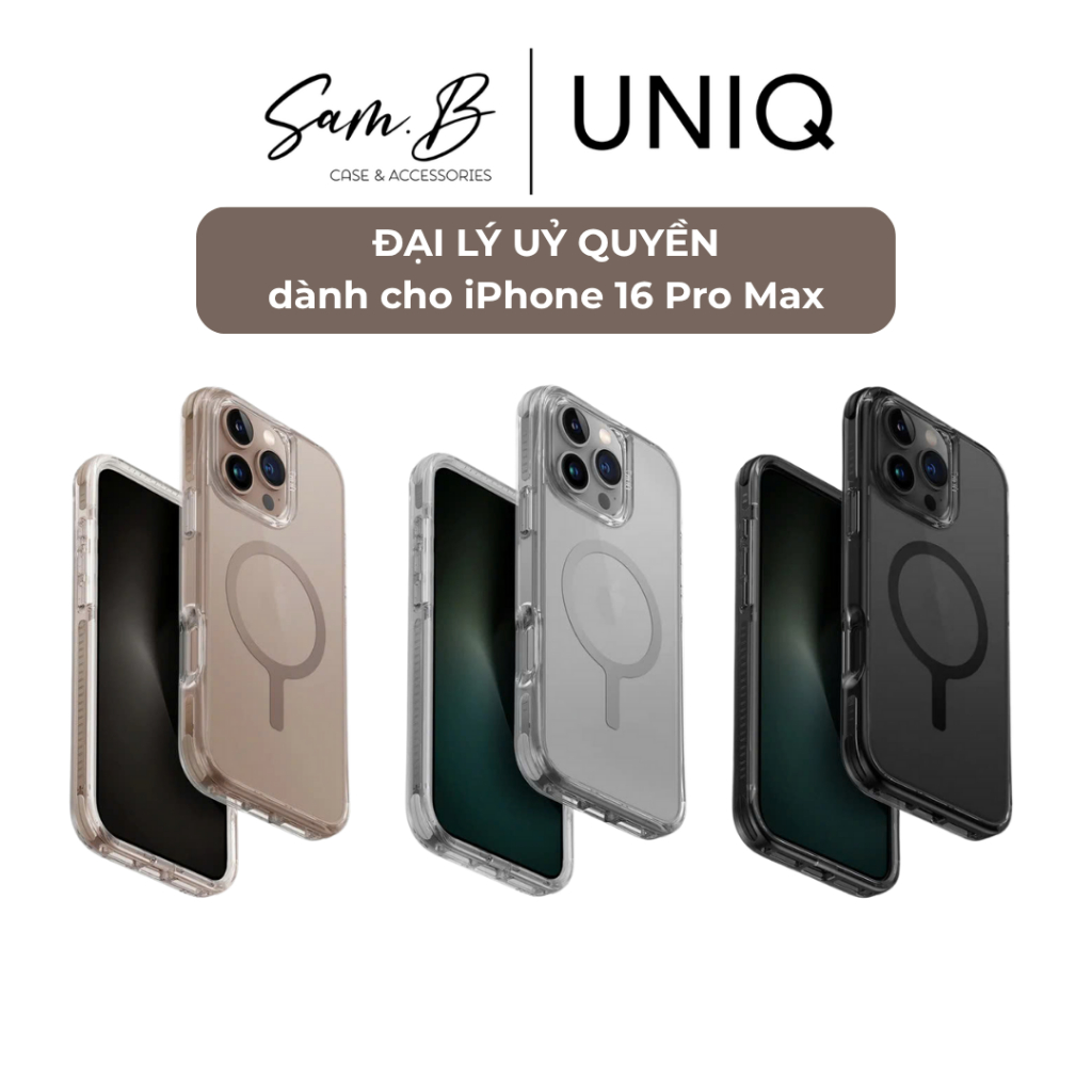 เคสกันกระแทก Uniq Hybrid Combat รองรับการชาร์จแบบแม่เหล็กสําหรับ iPhone 16 Pro Max - สินค้าของแท้