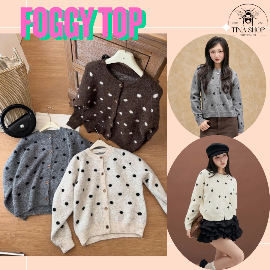 FOGGY TOP - WOOL TEXTILE CARDIGAN SUITABLE สําหรับ STYLISH FALL และ WINTER - TINA SHOP