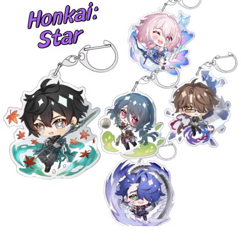 Honkai: พวงกุญแจเกม Star Rail พร้อมตัวอักษร Fuxuan