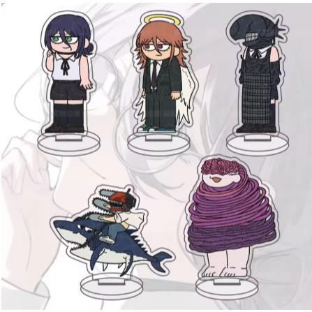 Chainsaw Man อะคริลิคยืนรุ่นสูง 15 ซม. - ตัวละคร Makima, Power, Aki, Angel, Reze, Denji, ตกแต่งโต๊ะทํางาน