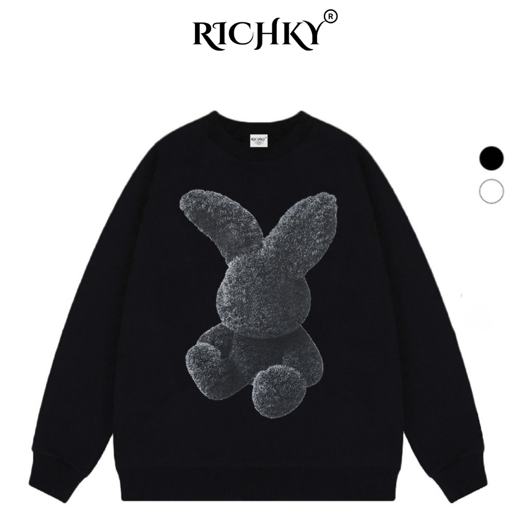 Richky Luxury Premium Black Fuzzy Rabbit Sweater