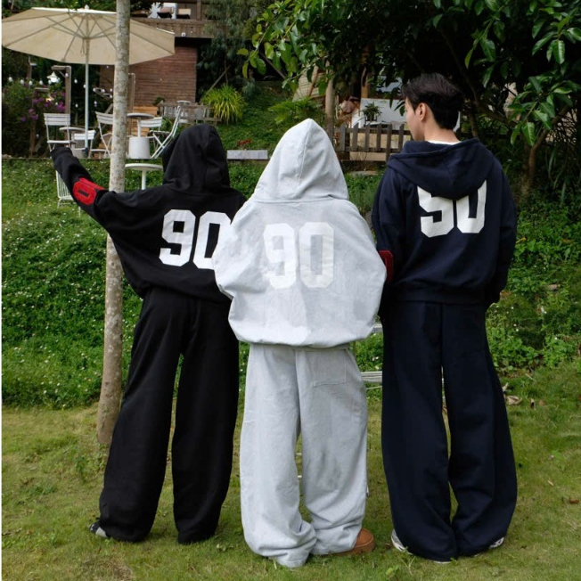 Haven Studio ผ้าฟลีซ Set เสื้อแจ็คเก็ตมีฮู้ดซิปทรงกล่องทําจากสักหลาดปู กางเกงวอร์ม Haven Studio