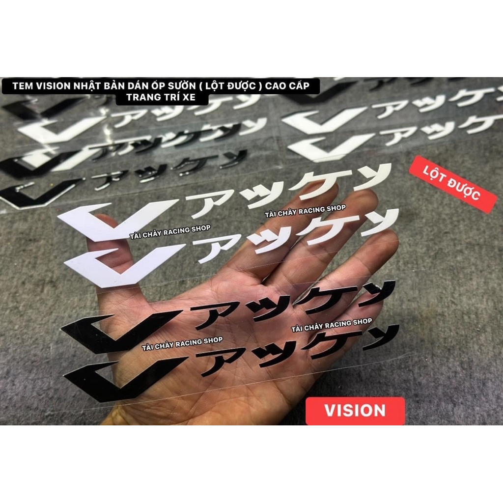 [ 1 PAIR ] VISION CURRENT DECAL STICKER JAPANESE FOOT (REPOSABLE) สติ๊กเกอร์ด้านข้าง