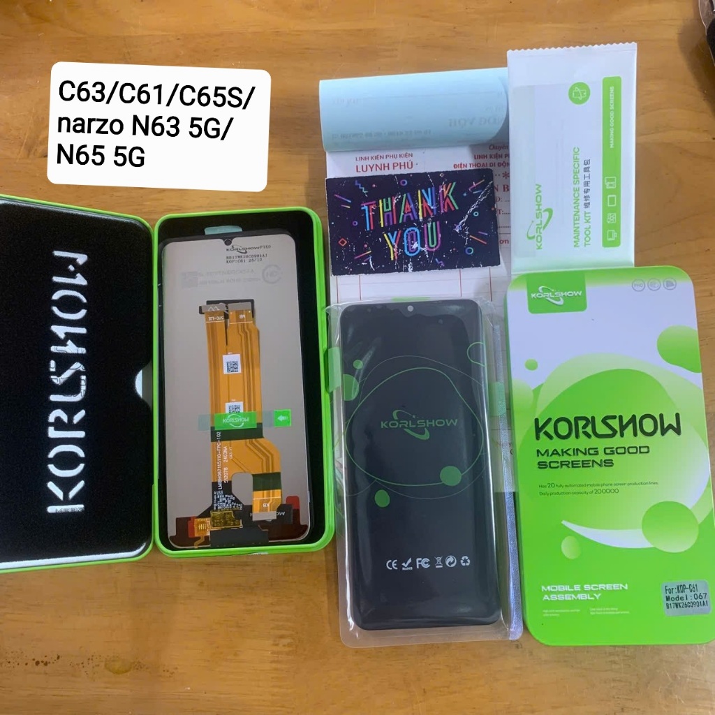 Realme C63/C61/C65S/narzo N63 5G/N65 5G/note 60 หน้าจอพร้อมกาวภาพถ่ายจริง