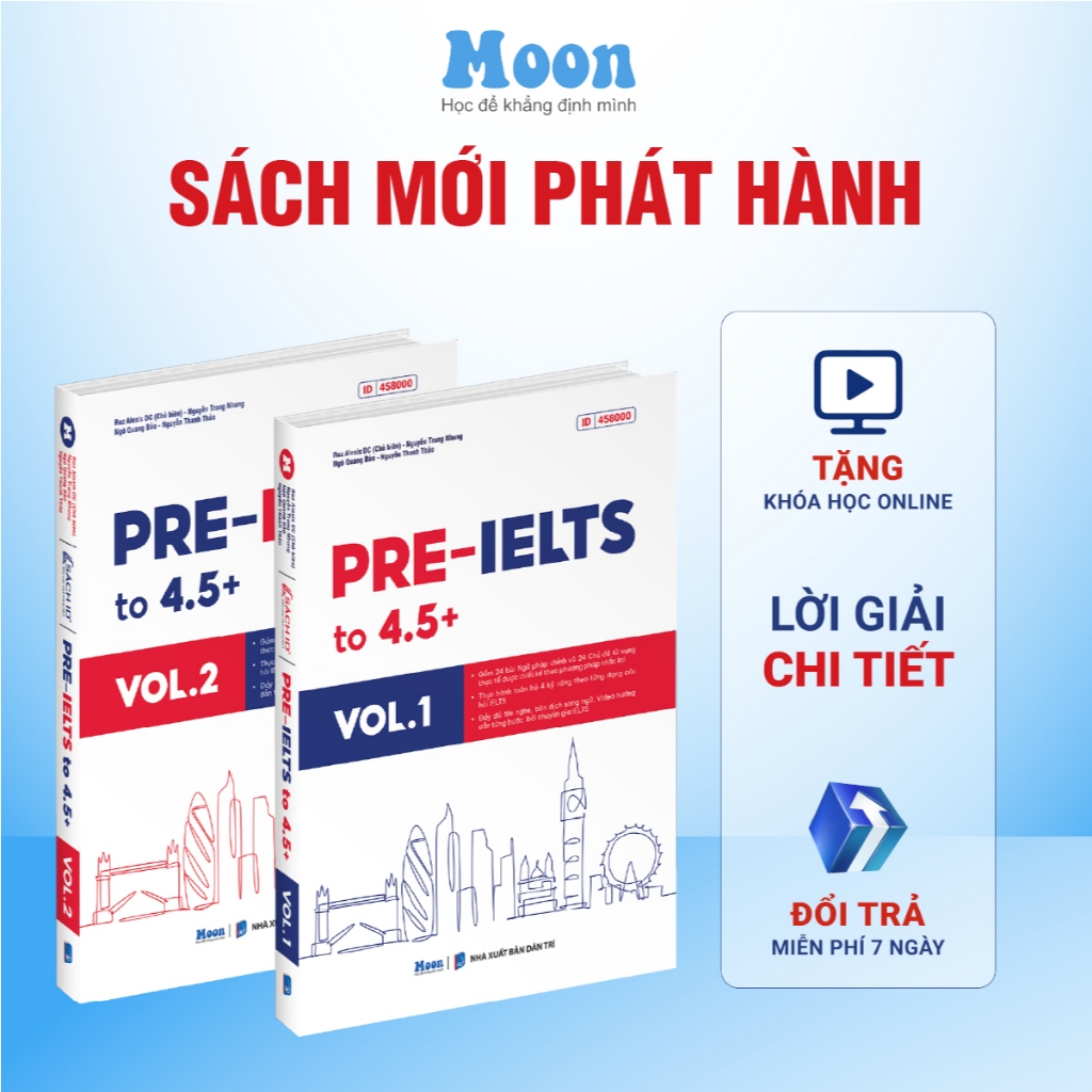 หนังสือก่อน - Ielts เป็นรองพื้น 4.5+ สําหรับมือใหม่ฝึกหัด IELTS - Moonbook