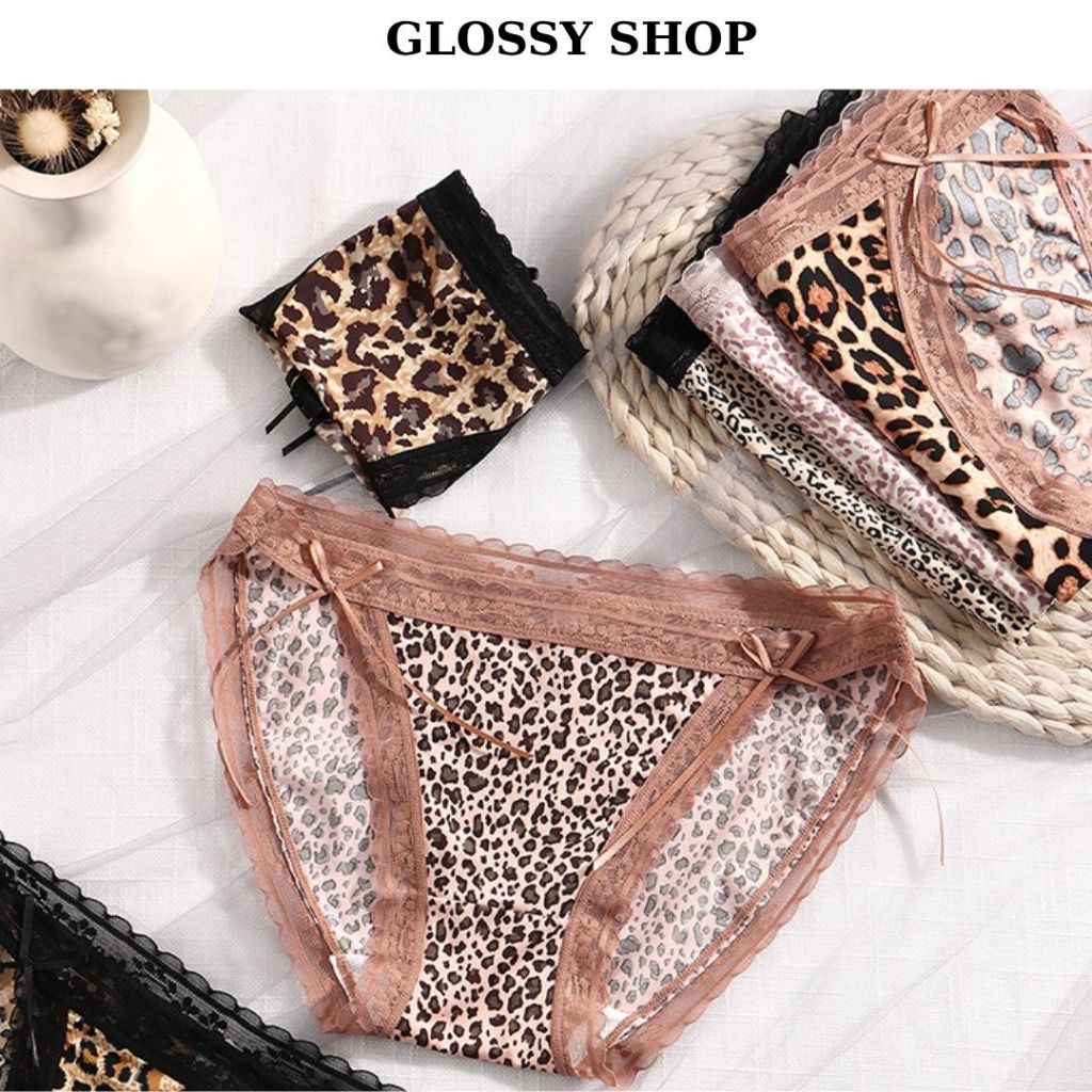 คอมโบชุดชั้นในสตรีพิมพ์ลายเสือดาวเซ็กซี่ 10 ชิ้น GLOSSY SHOP 67