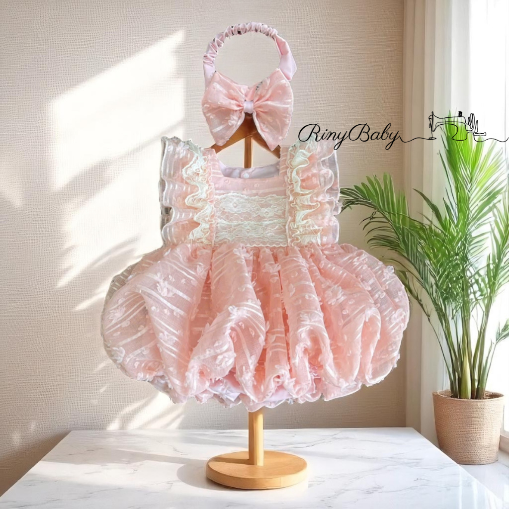 RinyBaby ชุดเจ้าหญิงฟักทองสีชมพู Body เสื้อผ้าสําหรับทารกแรกเกิด 1 เดือน BD256