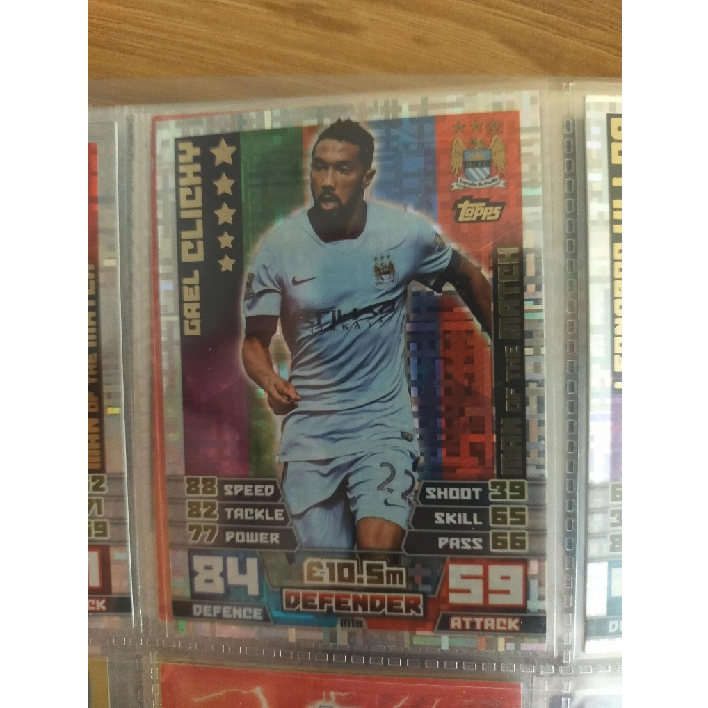 Topps Match Attax 14/15 EXTRA Man of the Match Gael Clichy Football Card - Manchester City - Man Cit