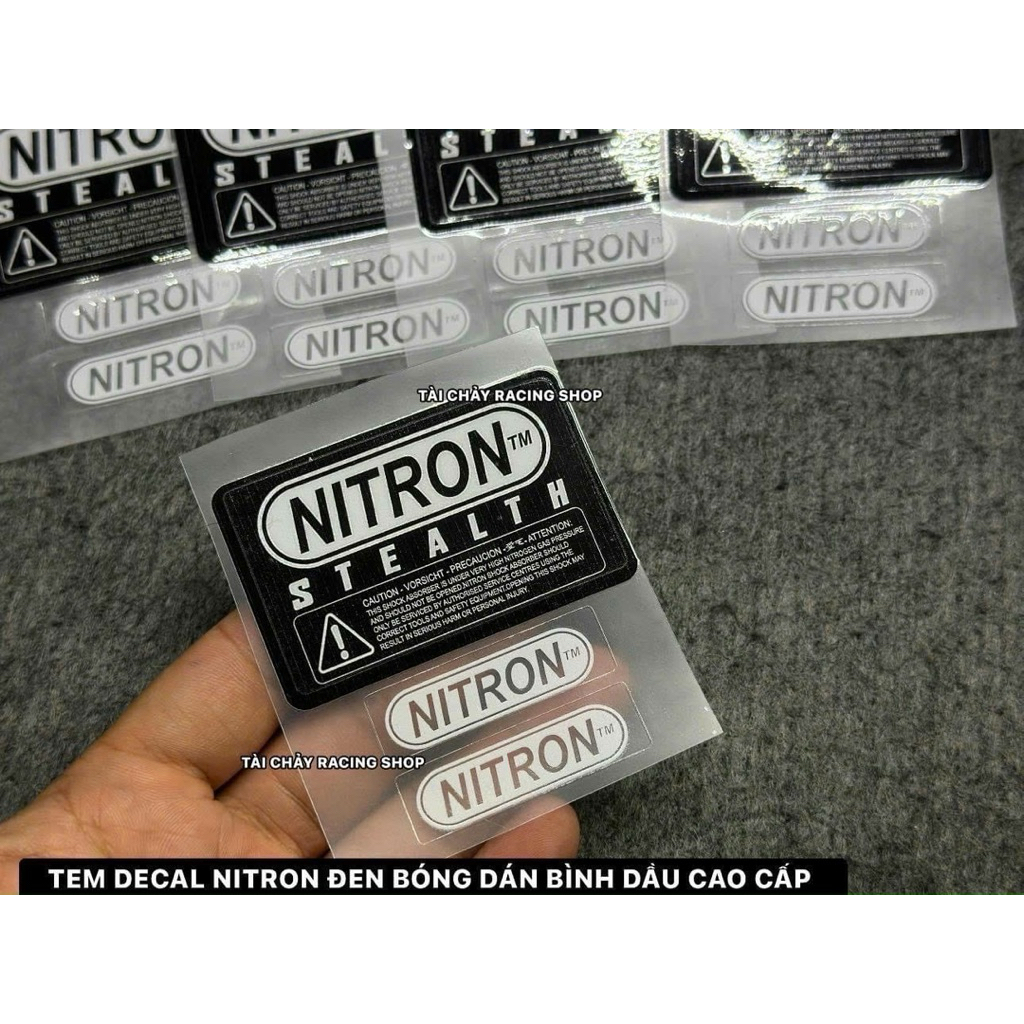 [ 1 ชุด (1 ขนาดใหญ่ + 2 SMALL ) ] GLOSSY BLACK NITRON DECAL STICKERS สําหรับถังน้ํามัน