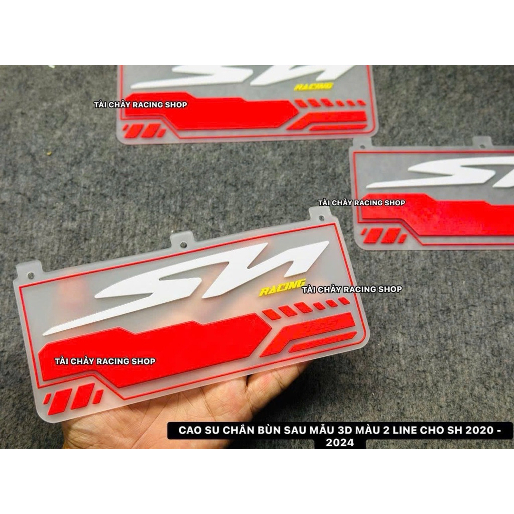 [ 1 แผ่น ] 3D WHITE RED STAR FENDER RUBBER SH 125i / 150i / 160i 2020 - 2025