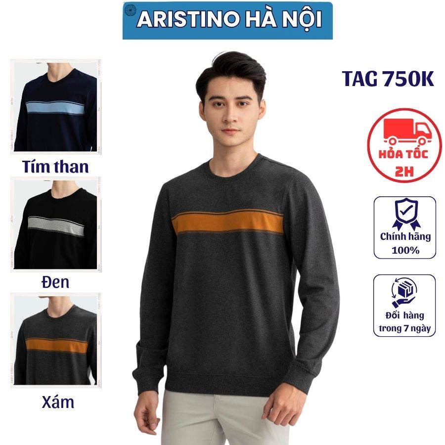 เสื้อสเวตเตอร์ฤดูใบไม้ร่วงและฤดูหนาวของผู้ชาย ARISTINO Youthful ผ้าคอตตอนเนื้อนุ่ม ASW004W2