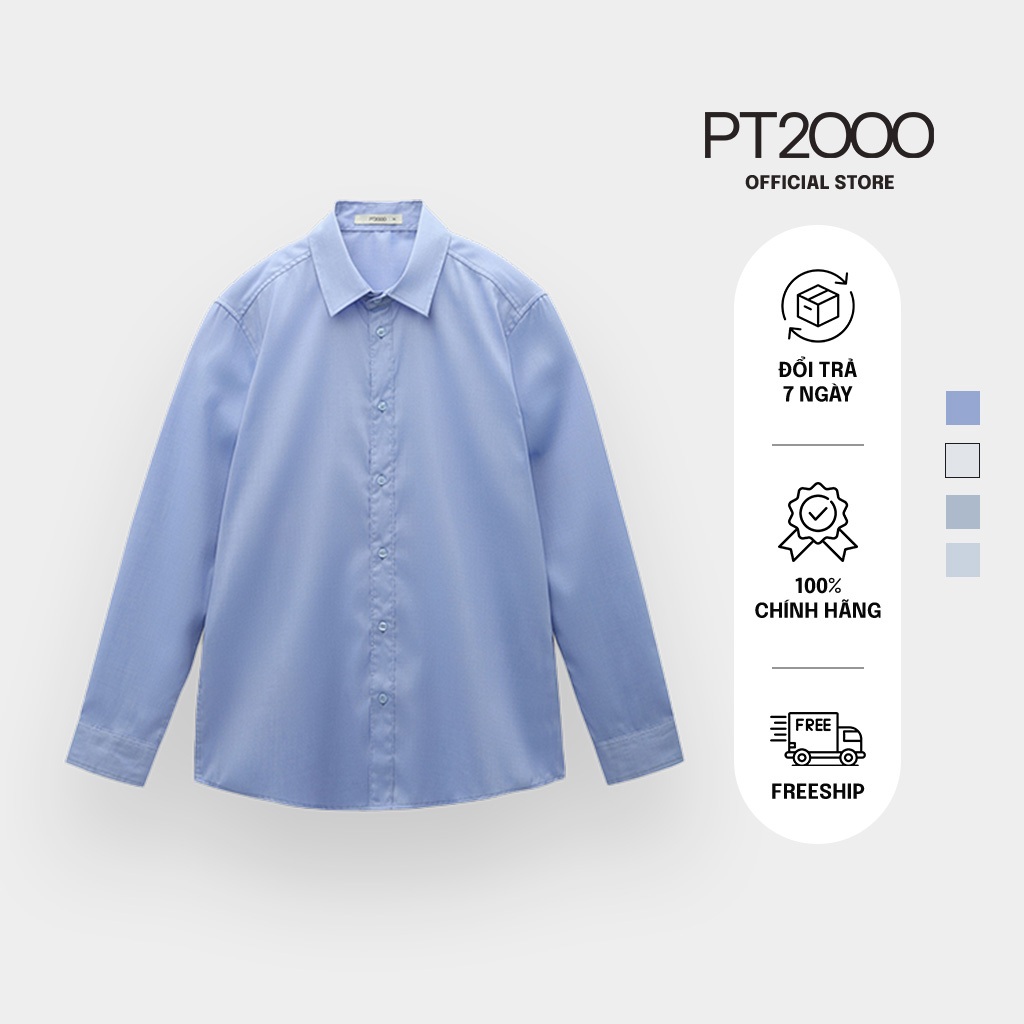 เสื้อเชิ้ตลายตารางหมากรุกแขนยาวผู้ชาย PT2000 ผ้าคอตตอน ทรง Regular (SMM-N916)