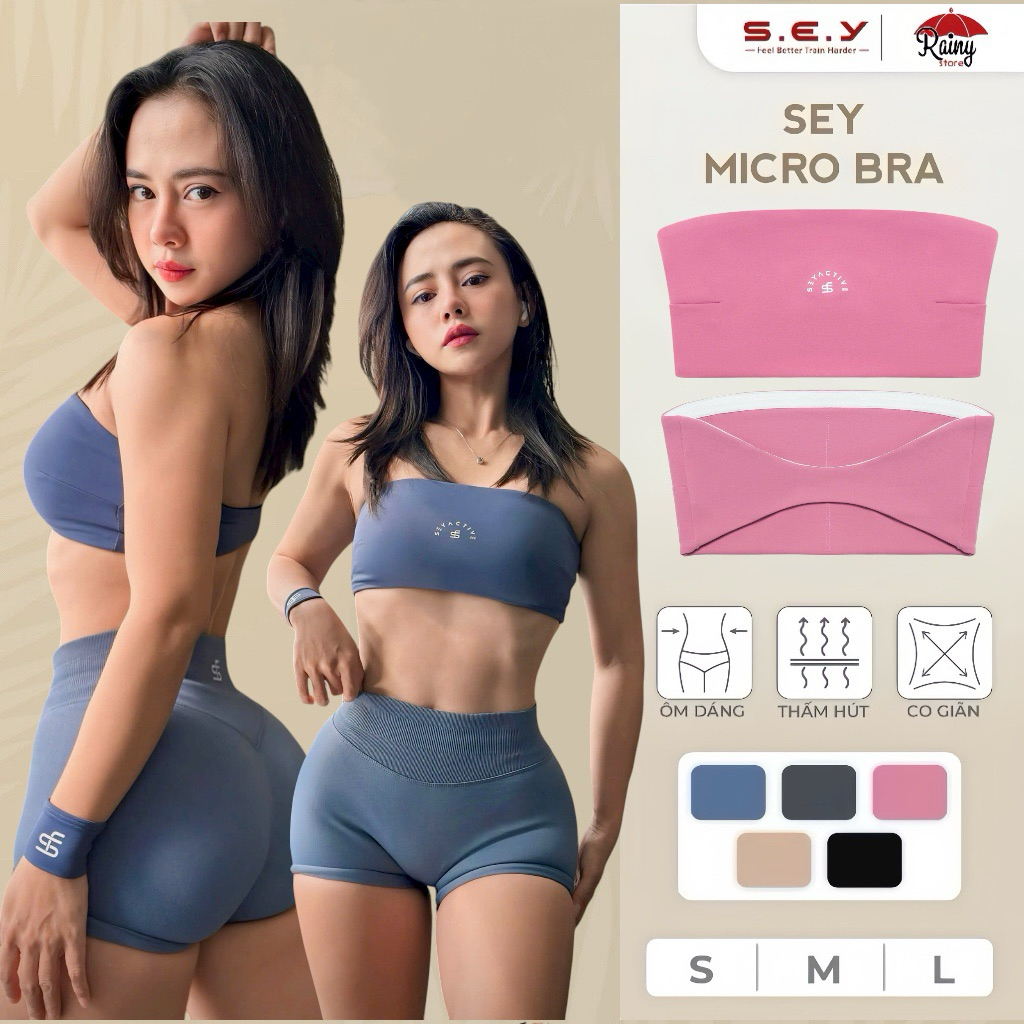 [ ของแท้ S/M ] SEY MICRO/ TOMTIGER V BRA เสื้อเกาะอกสําหรับยิมระดับไฮเอนด์ โยคะ พิลาทิส - Rainy Store