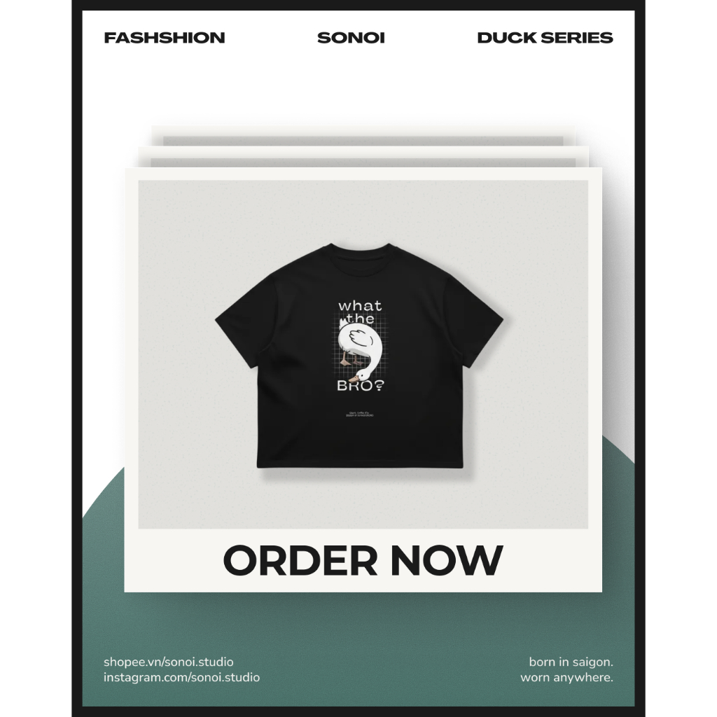 เสื้อยืด Boxy Unisex  What the Duck bro? [SONOI STUDIO] [DUCK COLLECTION]