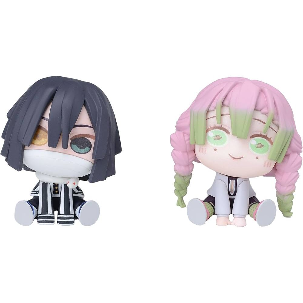 [SEGA] ของแท้ญี่ปุ่น QyuruMe Demon Slayer: Kimetsu no Yaiba Mitsuri Kanroji & Obanai Iguro โมเดลนั่ง