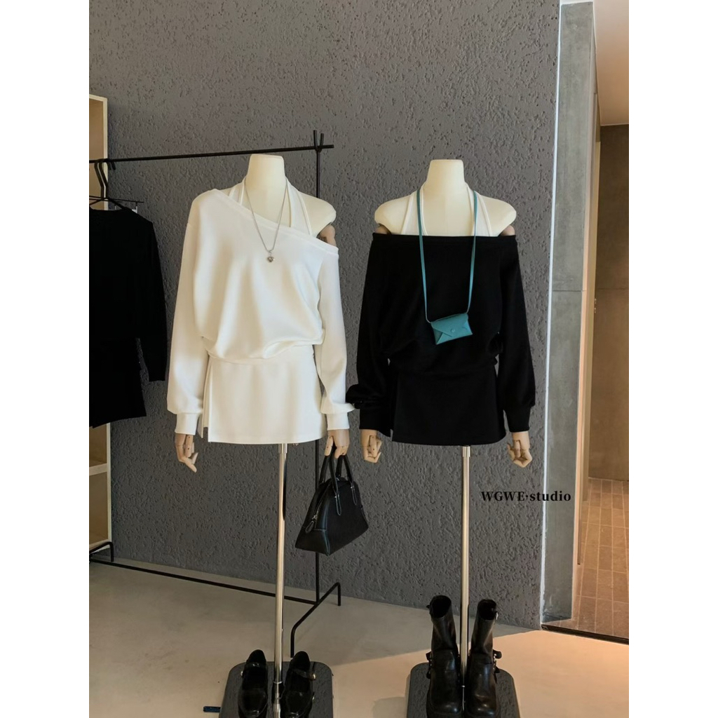 Set เสื้อปาดไหล่คล้องคอ+สั้น cv