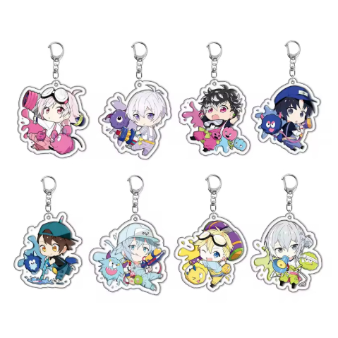 พวงกุญแจอนิเมะรูปเหมือน Tsumugi, Ogami, Bari, Kinako ทําจากไมก้าอะคริลิกห้อยกระเป๋าเป้ กระเป๋า