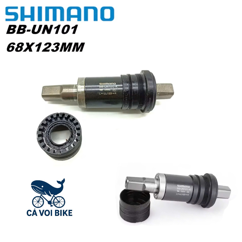 BB Shimano UN101 123mm Square Core, เพลากลางจักรยานยาว 123 มม., เพลาศูนย์ Shimano BB-UN101 แท้
