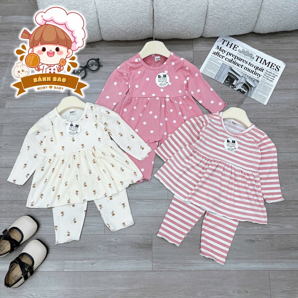 ชุดเดรสเด็กผู้หญิงแขนยาวลายสตรอว์เบอร์รี่ BAH Kid ผ้าสวยน่ารัก 6-16Kg