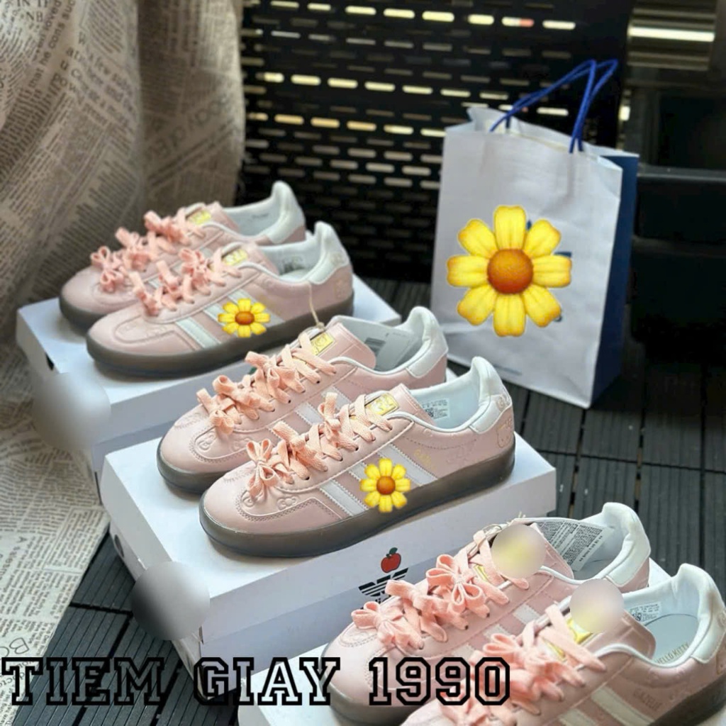 รองเท้าผ้าใบผู้หญิง Adidas Gazelle x Hello Kitty,Hello Kitty Pretty Milk Pink 35-40