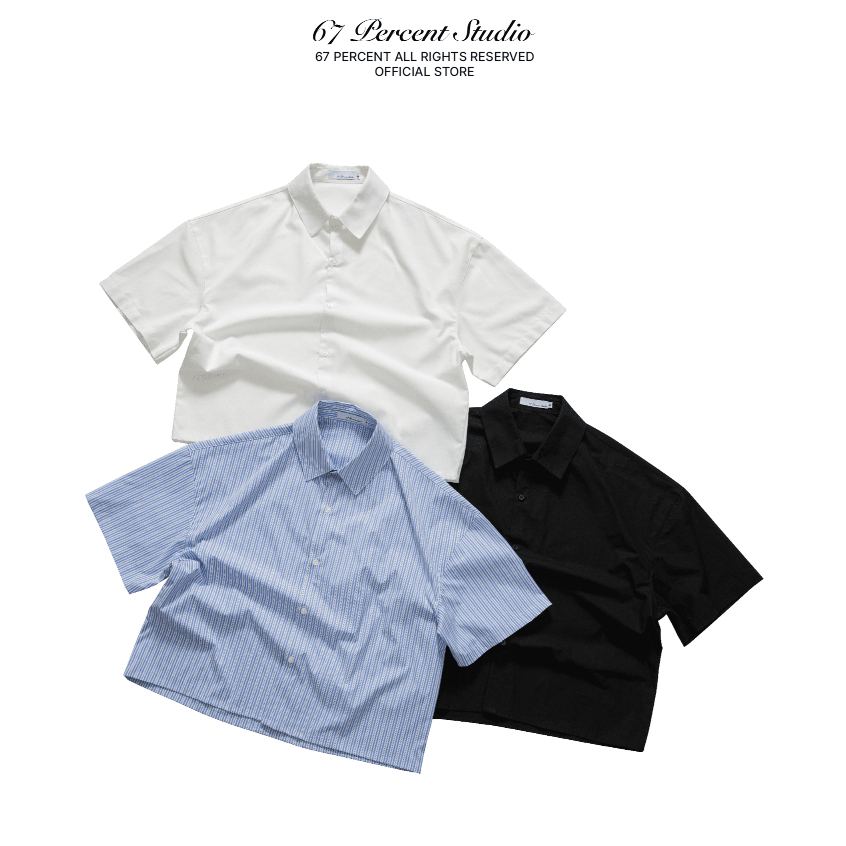 เสื้อเชิ้ตผ้าลินินทรงกล่องแขนหลวม 67PERCENT / 67% - BOX SHIRT