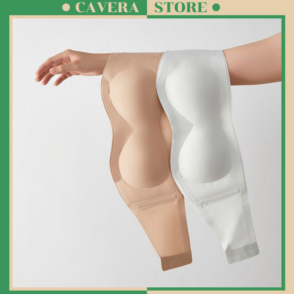 Combo 2 ชิ้นผู้หญิง Strapless V1 Lift-Up Bras, Anti-Slip Bra, โฟมนุ่มไร้ขอบ CAVERA A.2382