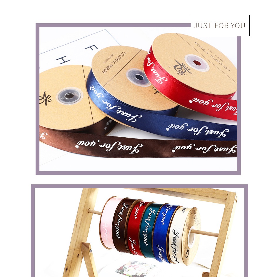 COMBO 5 ม้วน 1 ซม., 2.5 ซม. เพียง For You Ribbon, ริบบิ้นผ้าไหมตกแต่ง, DIY | แฮงฮวน87
