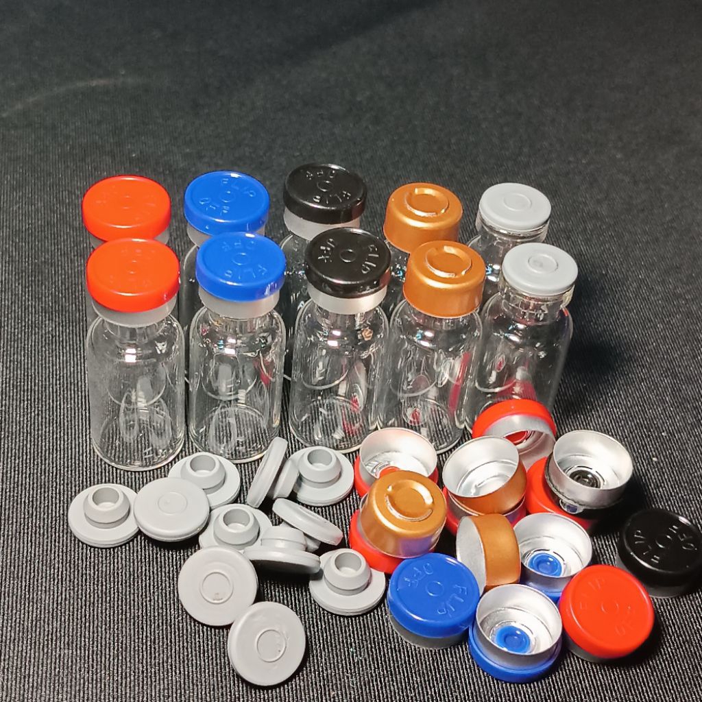 ขวดแก้ว 3 มล. 3 มล. 20 ขวด + ฝายาง + ฝาพลาสติกอลูมิเนียม 13 มม.