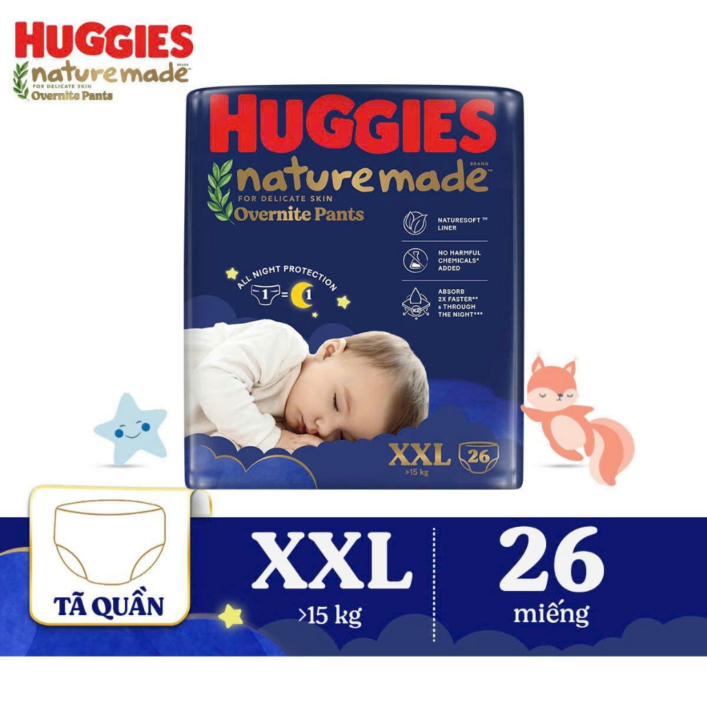 HUGGIES OVERNITE DIAPERS SIZE XL38/XXL26