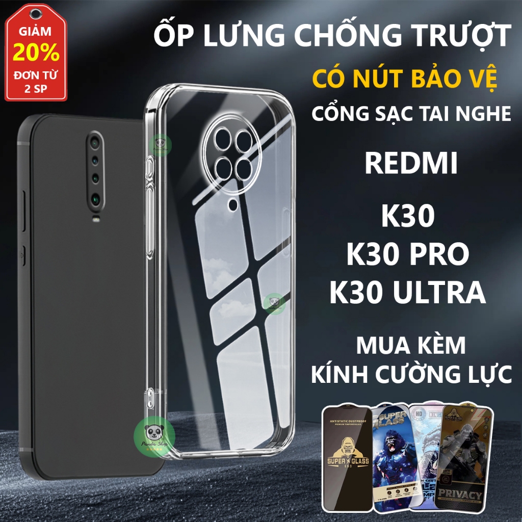 Redmi K30 /K30 PRO/ K30I/ K30 ULTRA เคสใสกันลื่นปกป้องพอร์ตชาร์จ - Panda