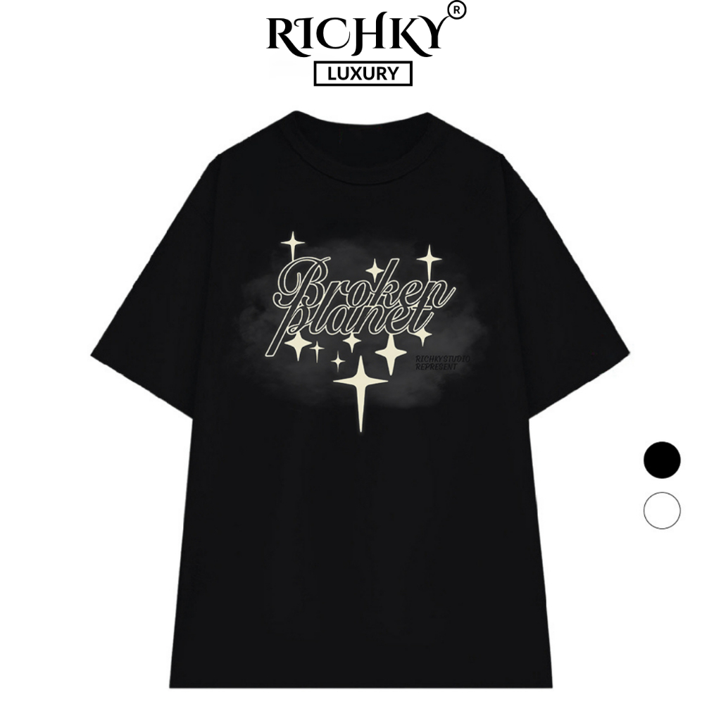 Richky Luxury Premium Tee Broken Planet Starry Scrip Graphic