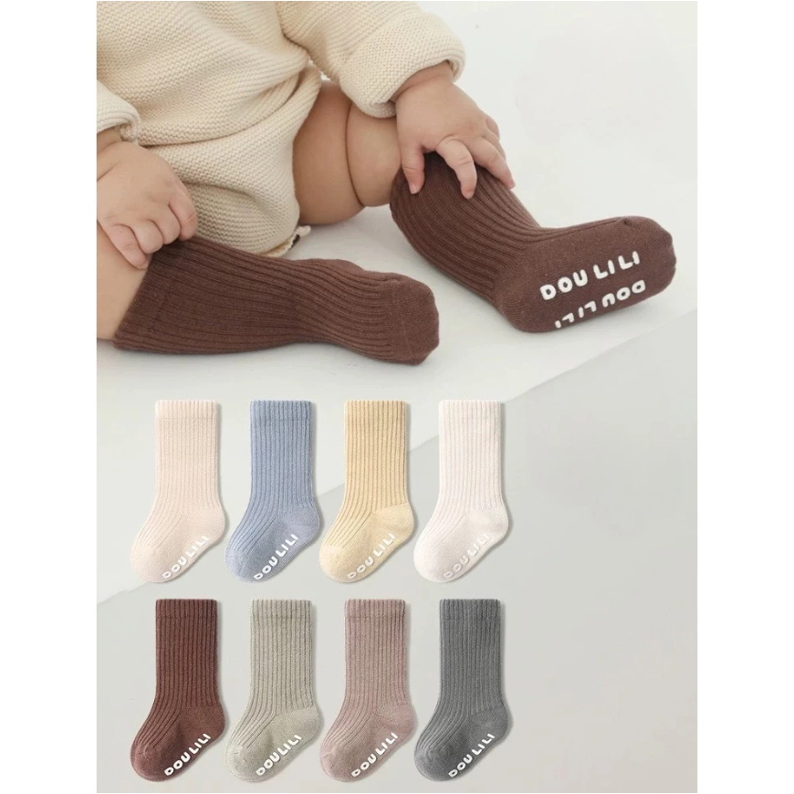 [Painn] ชุดถุงเท้าคอปกสูง 5 คู่สําหรับเด็กชายและเด็กหญิง Ribbed ดูดซับเหงื่อและยืดหยุ่น SS25 LILIRIA