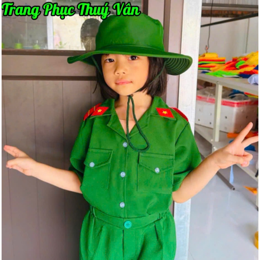 [VAT INCLUDED] Kid Soldier - Worker - ชุดคอสเพลย์สีกรมท่าพร้อมหมวกสําหรับเด็ก กางเกงเครื่องแต่งกายอา