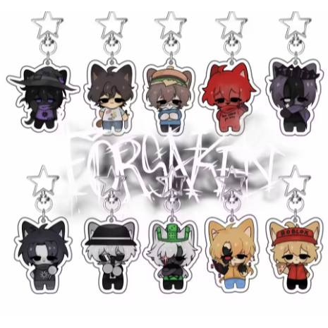 พวงกุญแจอะคริลิค Game Forsaken – เวอร์ชั่นจิบิน่ารักพร้อมตัวละคร Guest 1337, Noob, Shedletsky, John 