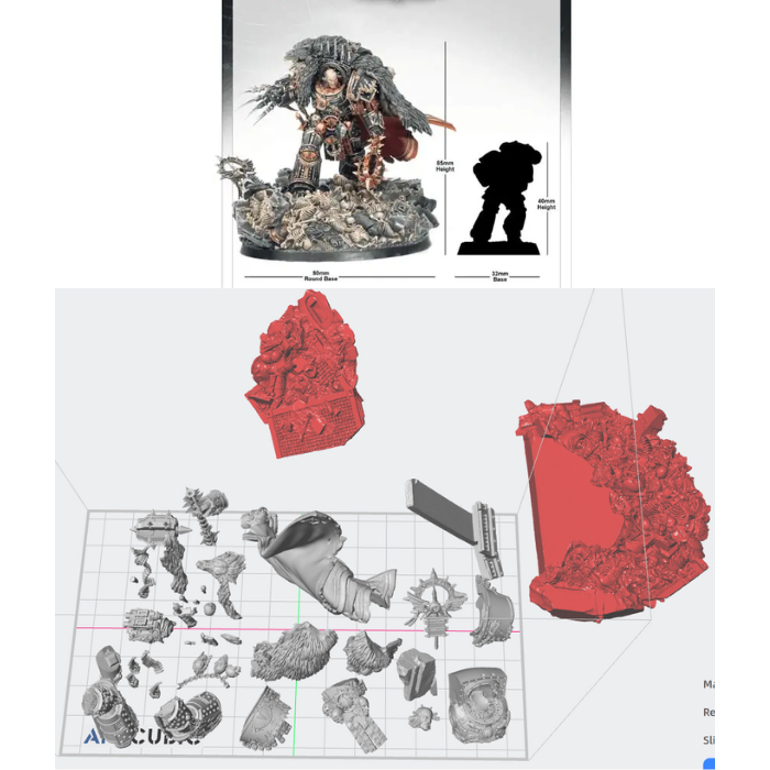 WH HH Horus Luppercal Scan โมเดลพิมพ์ 3D เรซิ่น